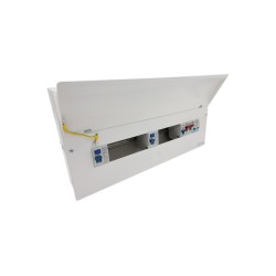 18th Edition 7 Usable Way Metal Consumer Unit 1 x 100A Iso. 2 x 63A Type A RCD Protek Type 2 Surge Arrester AM18/7-63A/SP