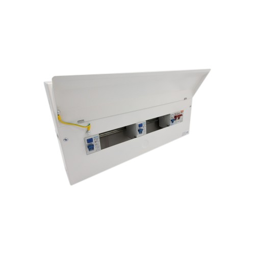 18th Edition 12 Usable Way Metal Consumer Unit 1 x 100A Iso. 2 x 63A Type A RCD Mersen Type 2 Surge Arrester AM18/12-63A/ST