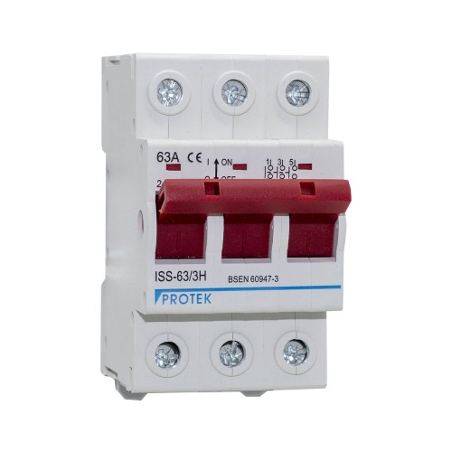 63A 3 Pole 3 Module Isolator Switch ISS-63/3