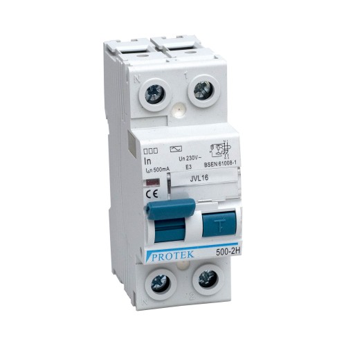 100A 2 Pole 2 Module 500mA Trip RCD T100-500-2